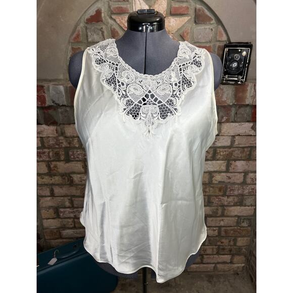Vintage satin lace camisole cream sz 2x - Picture 1 of 7